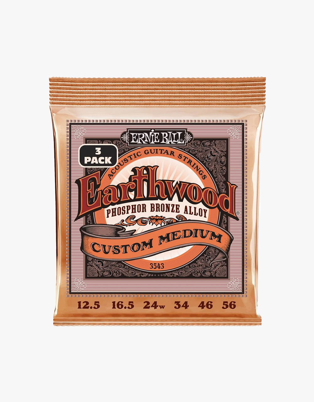 Струны для акустической гитары Ernie Ball 3543 Earthwood 12.5-56 - купить в "Гитарном Клубе"