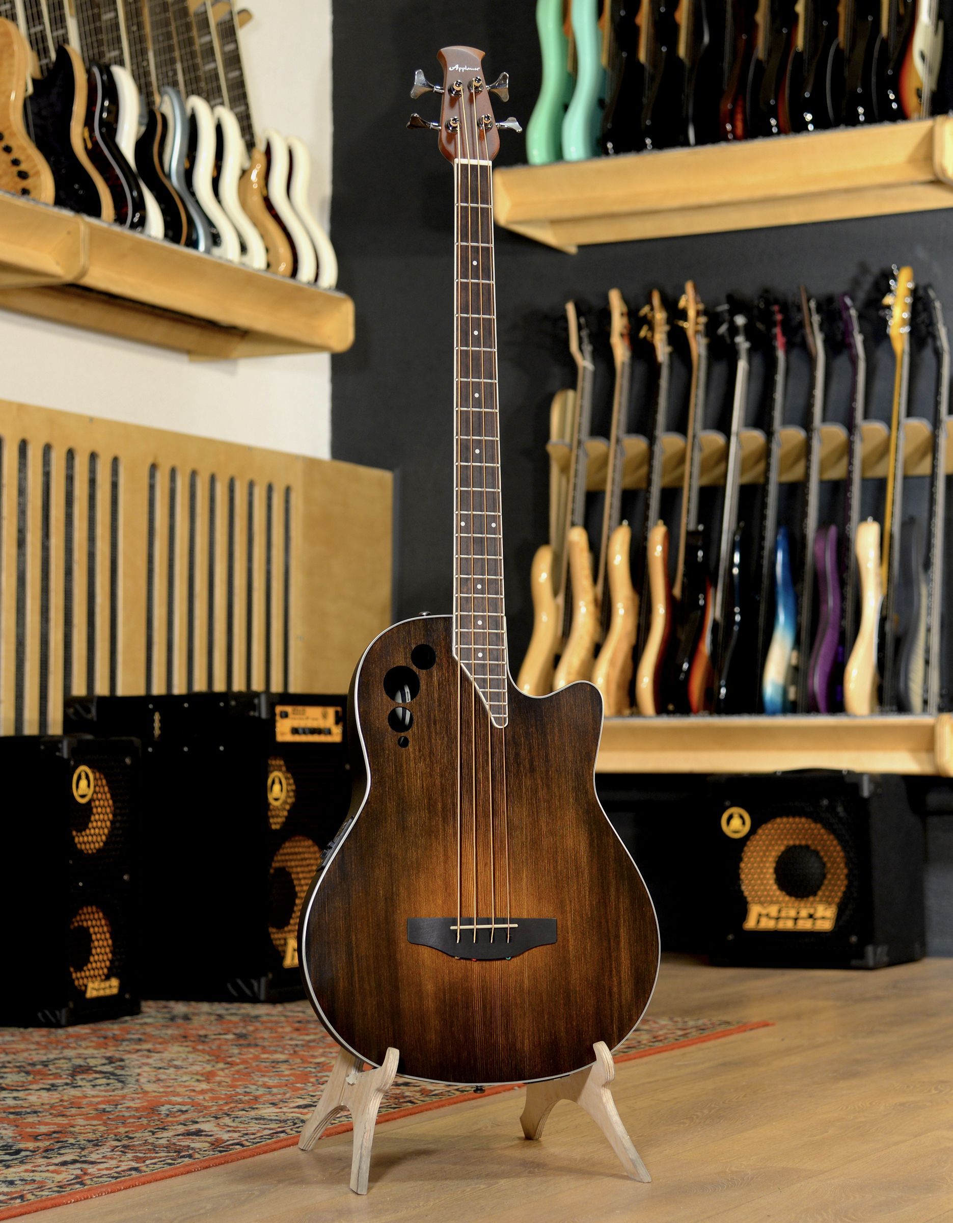 Электроакустическая бас-гитара Ovation Applause AEB4IIP-7S Mid Cutaway Honeyburst Satin - купить в "Гитарном Клубе"