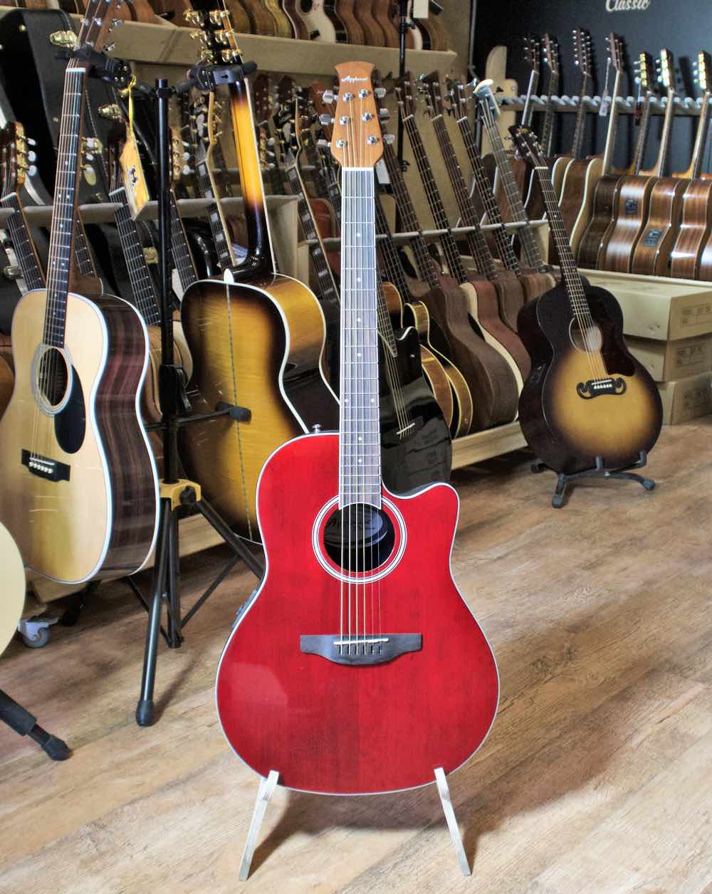 Электроакустическая гитара Ovation Applause AB24II-RR Mid Cutaway Rudy Red - купить в "Гитарном Клубе"