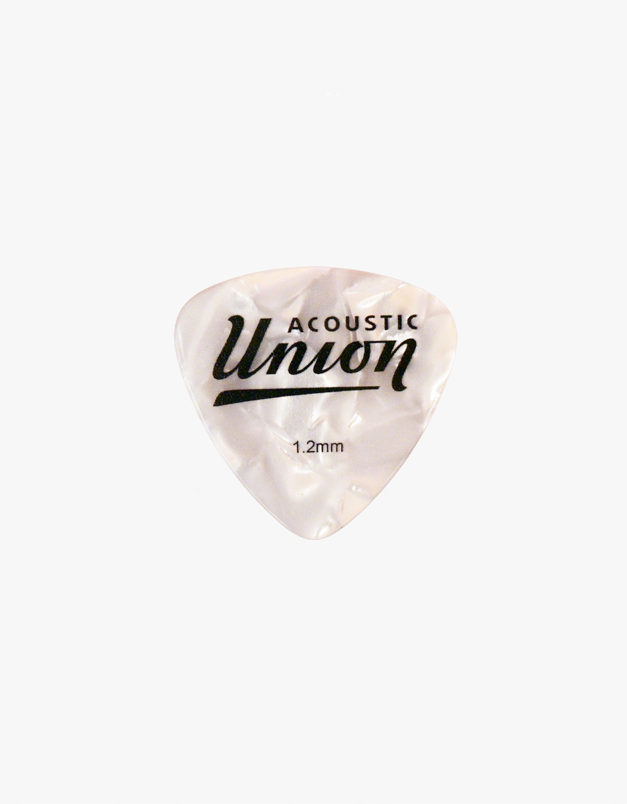 Медиатор Acoustic Union, треугольный, White Pearloid, 1,2мм - купить в "Гитарном Клубе"