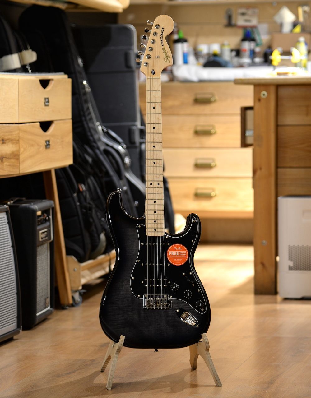 Электрогитара Squier Affinity Stratocaster FMT HSS MN Black Burst - купить в "Гитарном Клубе"