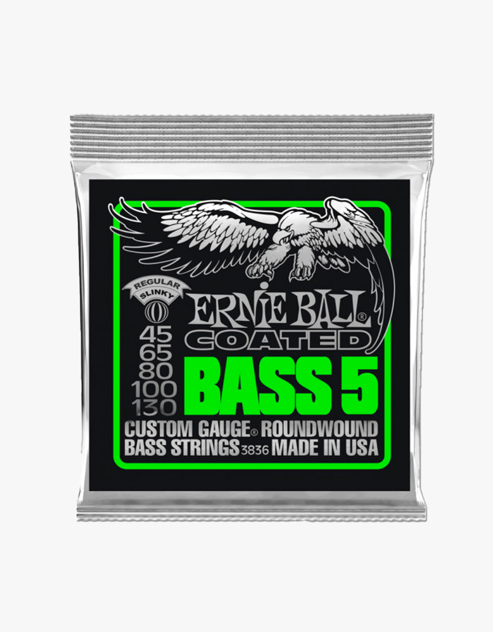 Струны для 5-струнной бас-гитары Ernie Ball 3836 Coated Bass Regular Slinky, 45-130 - купить в "Гитарном Клубе"