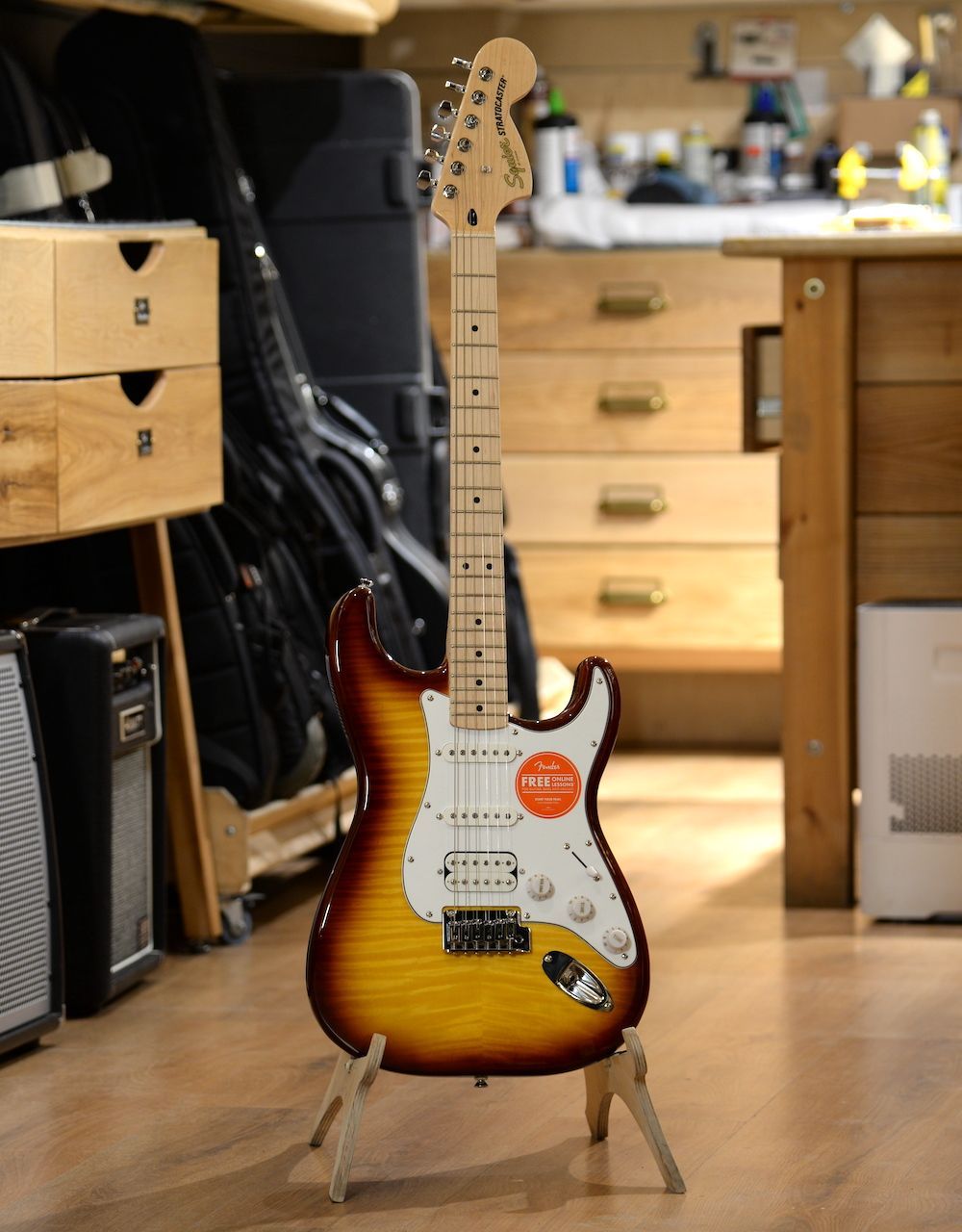 Электрогитара Squier Affinity Stratocaster FMT HSS MN Sienna Sunburst - купить в "Гитарном Клубе"