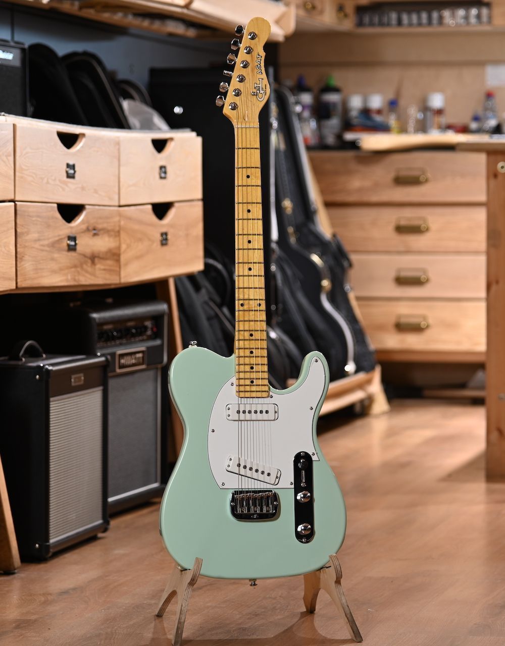 Электрогитара G&L Tribute ASAT Special Surf Green MP Poplar - купить в "Гитарном Клубе"