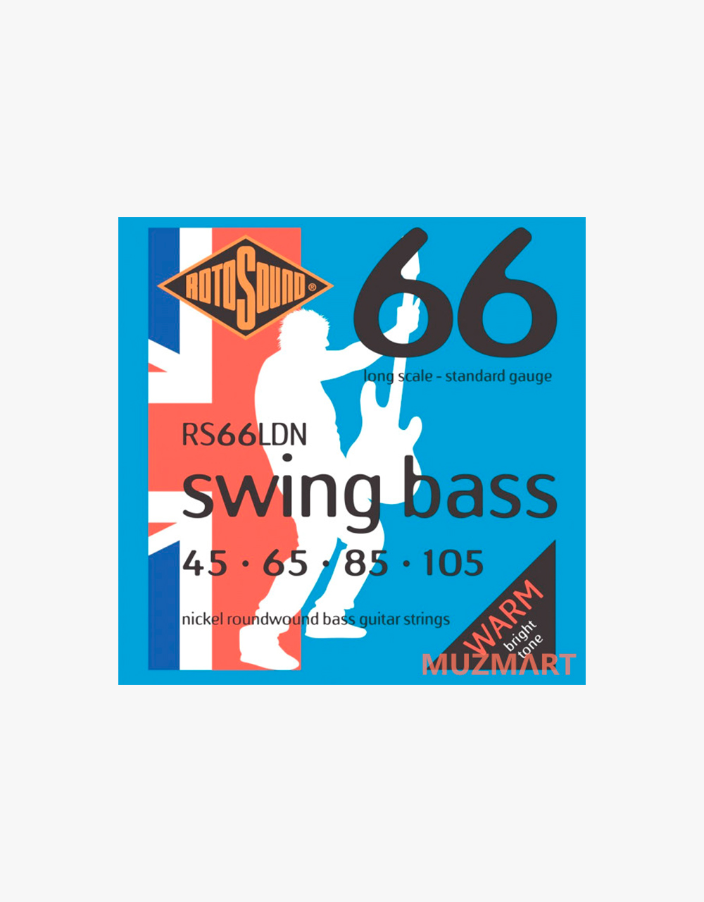 Струны для бас-гитары Rotosound RS66LDN Bass Strings Nicel, 45-105 - купить в "Гитарном Клубе"