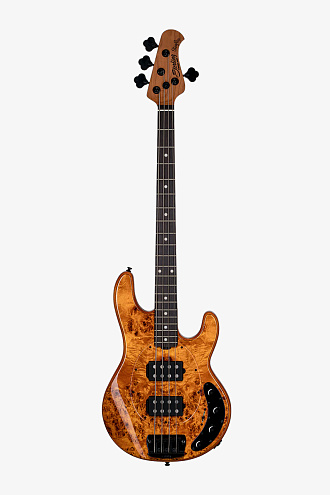 Бас-гитара Sterling StingRay RAY34HHPB-AM, Poplar Burl Top Amber - купить в "Гитарном Клубе"