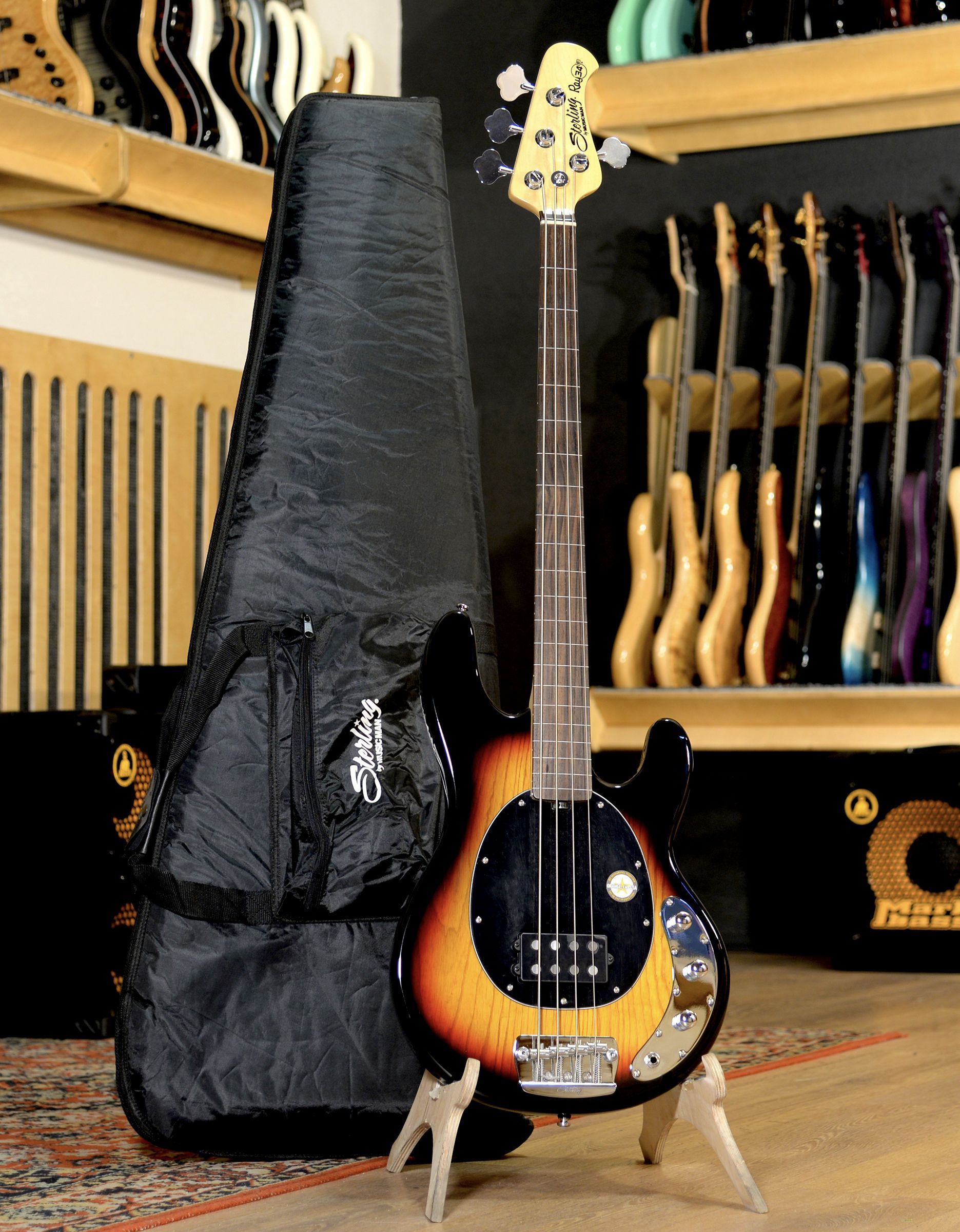 Бас-гитара Sterling RAY34 3-Tone Sunburst - купить в "Гитарном Клубе"