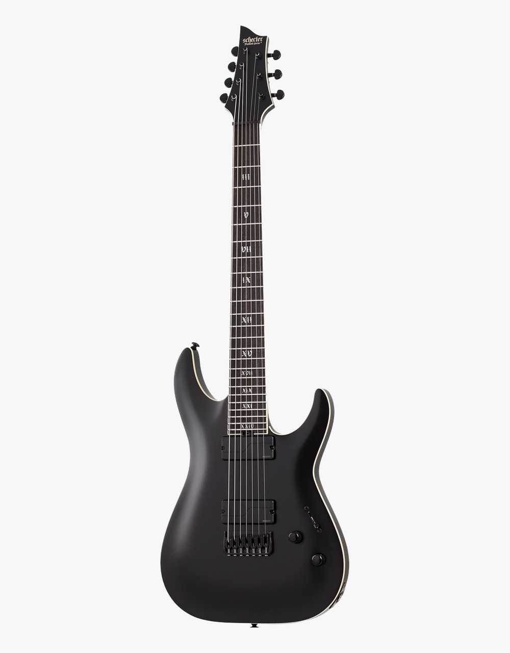 Электрогитара Schecter C-7 MULTISCALE SLS ELITE "EVIL TWIN", Satin Black - купить в "Гитарном Клубе"