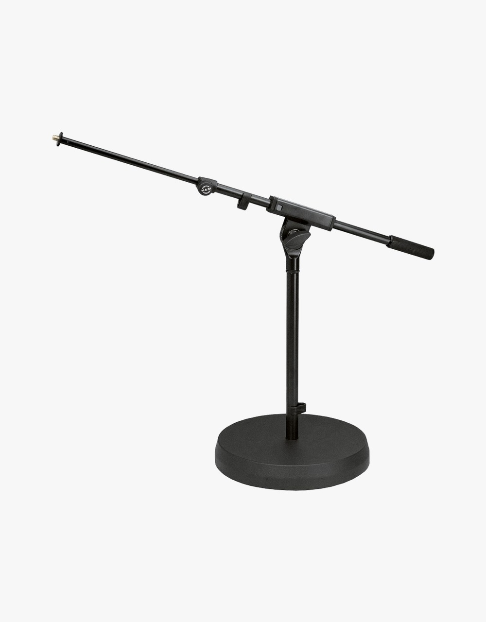 Микрофонная стойка K&M 25960-300-55 "журавль", низкая, с круглым основанием, чёрная, 430 мм - купить в "Гитарном Клубе"