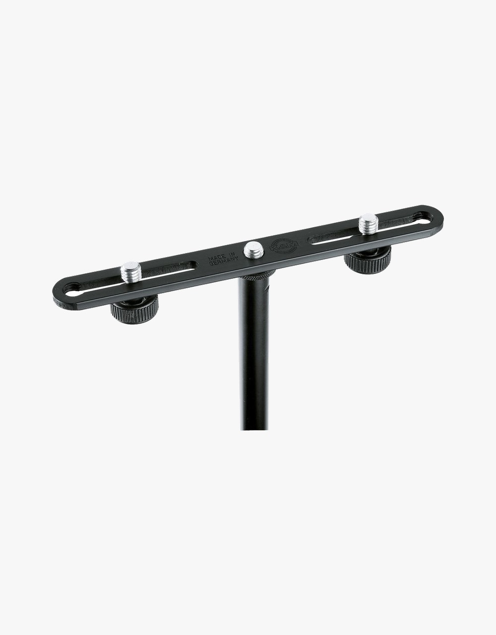 Держатель для 2-х микрофонов K&M 23550-300-55 с регулируемым расстоянием, чёрный - купить в "Гитарном Клубе"