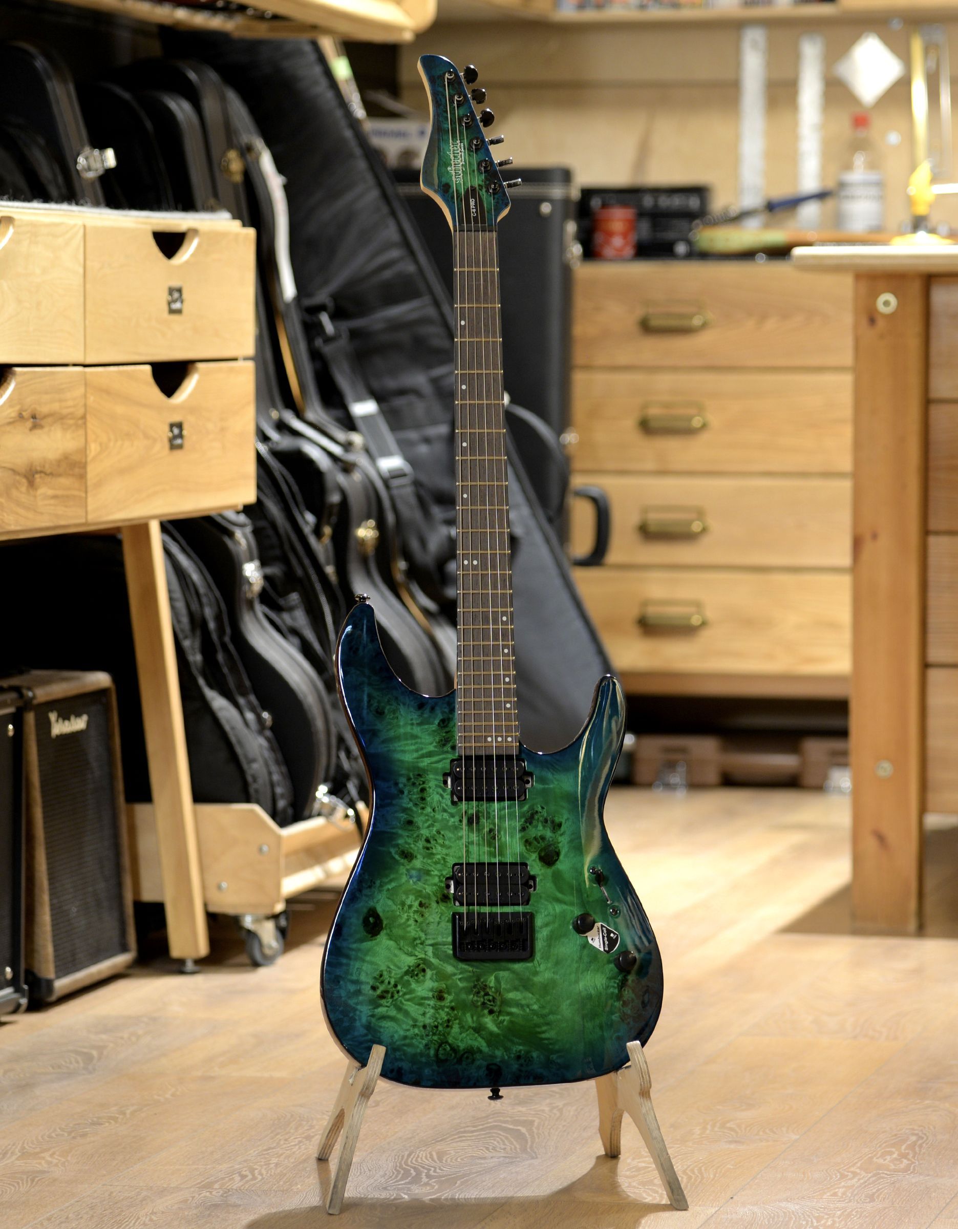 Электрогитара Schecter C-6 Pro Aqua Burst - купить в "Гитарном Клубе"