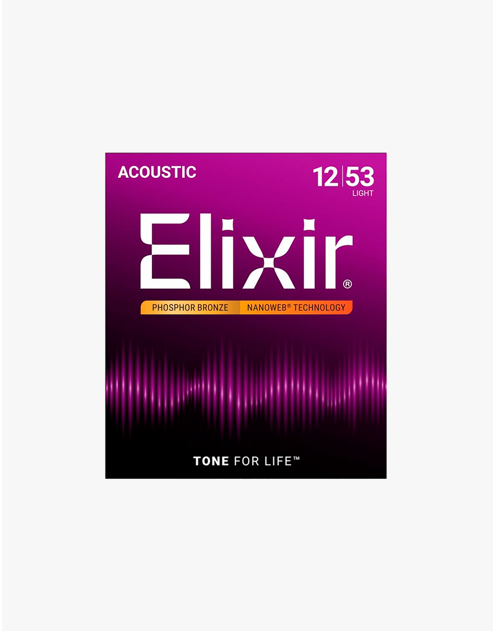 Струны для акустической гитары Elixir Nanoweb 16545 Phosphor Bronze, 12-53 (1 комплект)  - купить в "Гитарном Клубе"