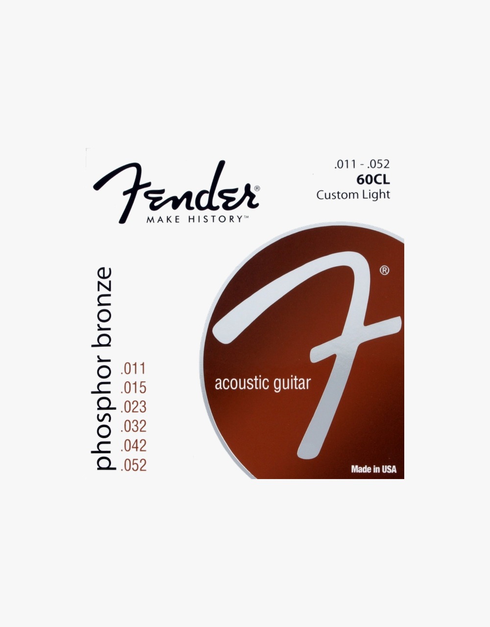 Струны для акустической гитары Fender 60CL Phosphor Bronze 11–52 - купить в "Гитарном Клубе"