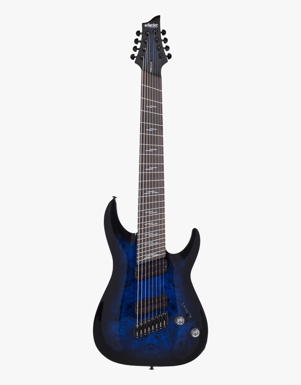 Электрогитара Schecter OMEN ELITE-8 MS, See-Thru Blue Burst - купить в "Гитарном Клубе"