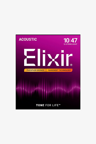 Струны для 12-струнной гитары Elixir 16152, 10-47 - купить в "Гитарном Клубе"
